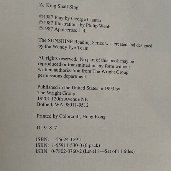 Sunshine Books The Giants Boy Ze King Shall Sing 1987 Paperback By Joy Cowley - Picture 3 of 8